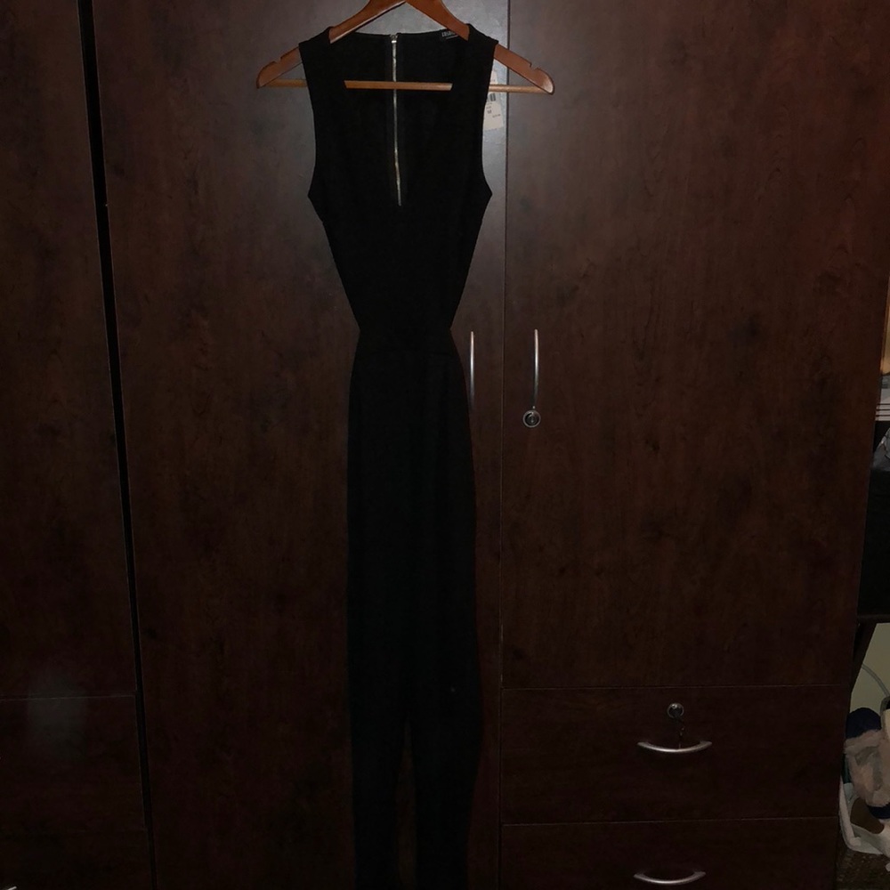 Open back black romper